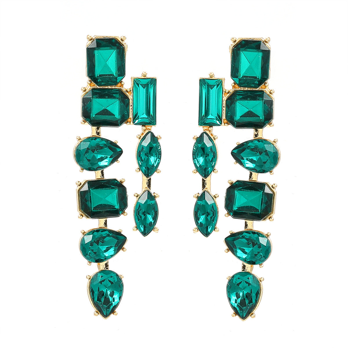 Wholesale Colorful Diamond Bohemian Style Full Diamond Earrings